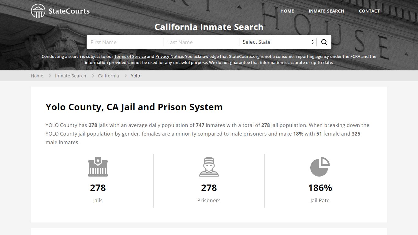 Yolo County, CA Inmate Search - StateCourts